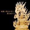 Acala Buddha Statue, Wood Carving, Buddhist Altar Figurine, Guardian Deity, Prayer, Protection from Evil, Octagonal Base, Flame Halo (28cm, Cypress