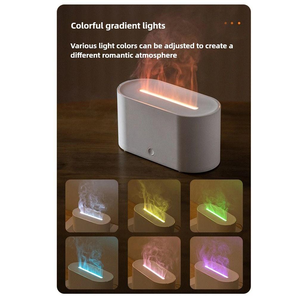 130ml Capacity Ultrasonic Flame Humidifier Colorful Light Atomization Diffuser  Bedroom Use