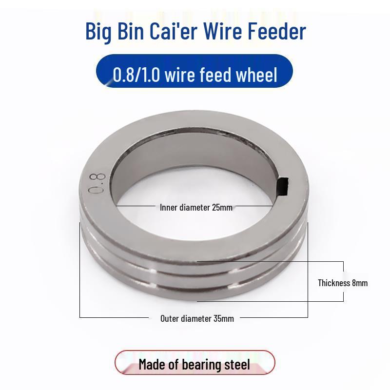 Gas-Shielded MIG Welding Wire Feeder Accessories: Panasonic/Binzel Style Guide Wheel 1.2/0.8.