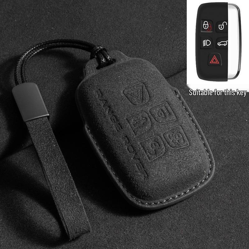 Compatible 3D Suede Key Cover for Land Rover, Range Rover Discovery, Sport 2, and Autobiography 4th/5th Gen Models.