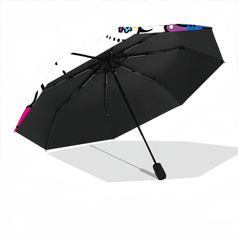 1pc Skull Pop ArtAutomatic Open/close, All-Season Portable Folding Umbrella for Friends, Travel, Everyday, Events - Compact Parasol, Outdoor