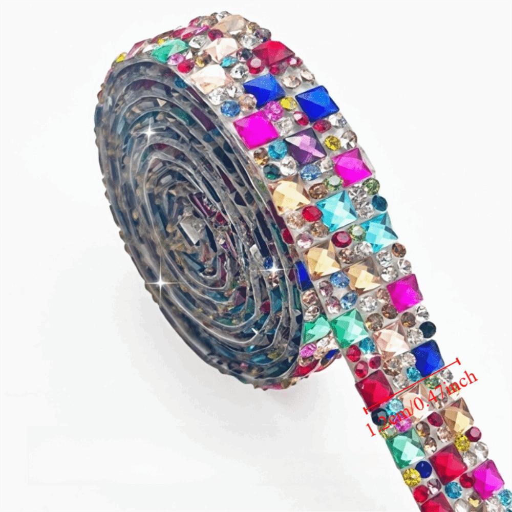 3 Yards Self Adhesive Rhinestone Strip Flexible Shiny Rhinestone Tape DIY Decoration Decorative Apparel Accessory Shoes Decor