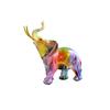 Creative Elephant Shape Statue Graffiti Pattern Good Luck Figure Synthetic Resin Display Mold Office Decor