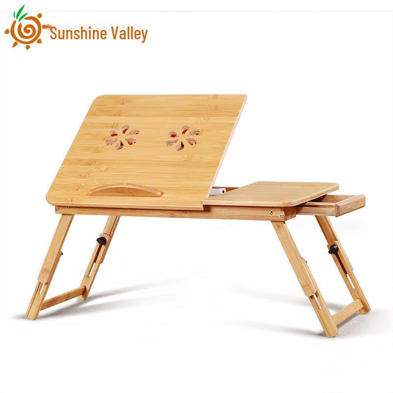 

Portable Folding Laptop Desk: Adjustable Bedside Table for Home or Small Spaces Small, Twin Flower