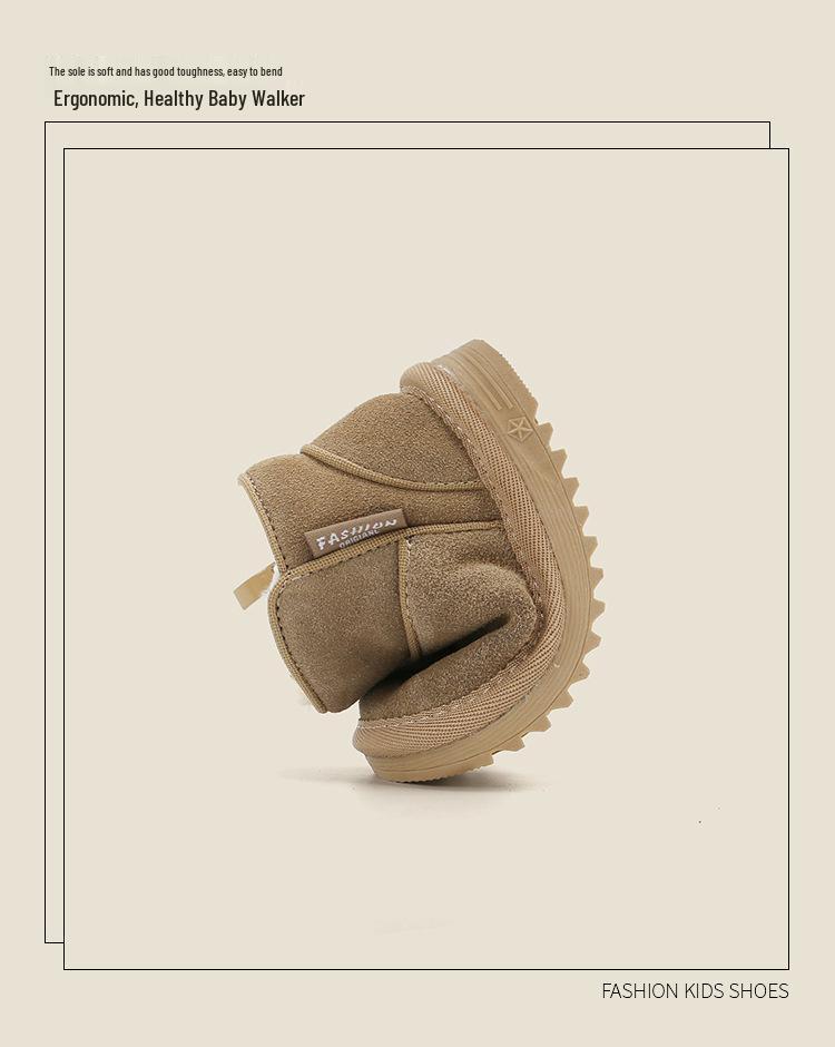 Winter Step-Ahead Velvet-Lined Baby & Toddler Snow Boots - Solid Color, Short Style for Boys & Girls