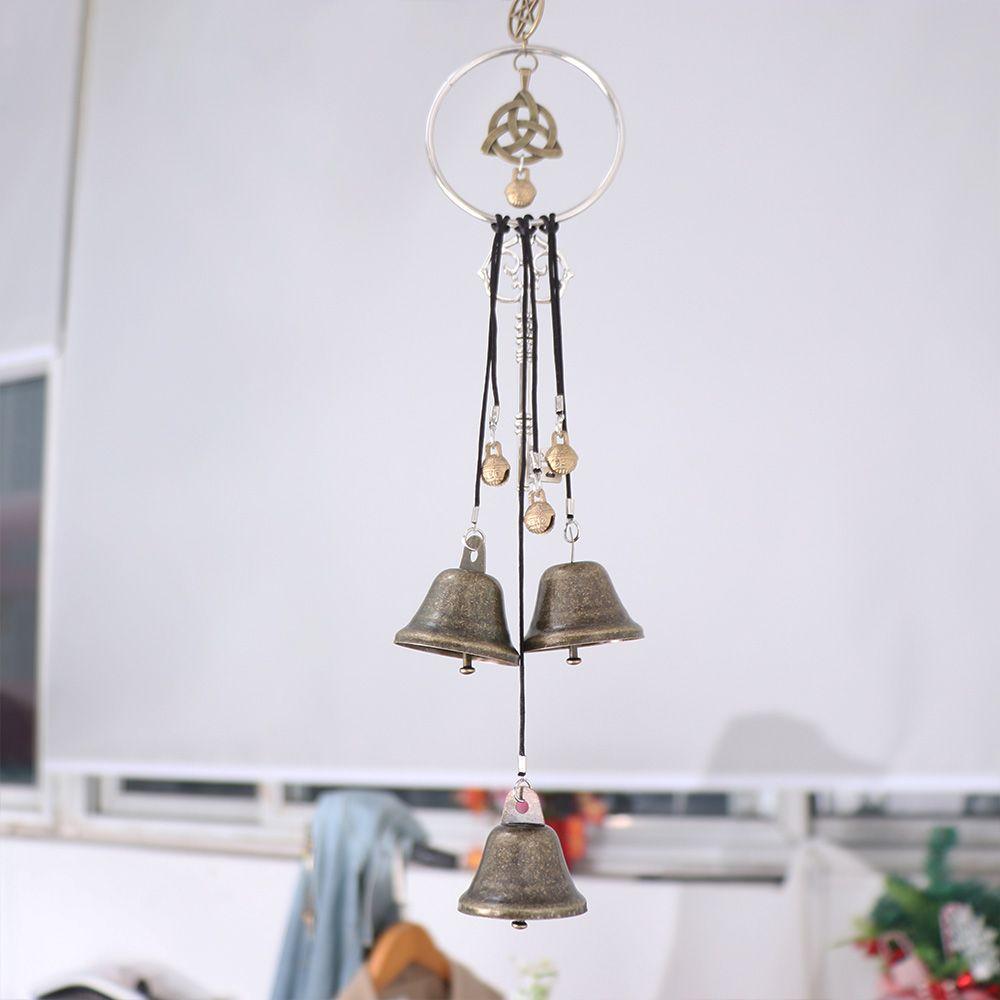 Craft Handmade Hanging Witch Bell Vintage Retro Metal Pendant Creative Novelty Prayer Bell Balcony