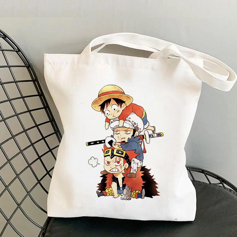Japan cartoon comics One Piece Print Canvas Bag Shopping Shoulder Bag Foldable Tote Bag 0030