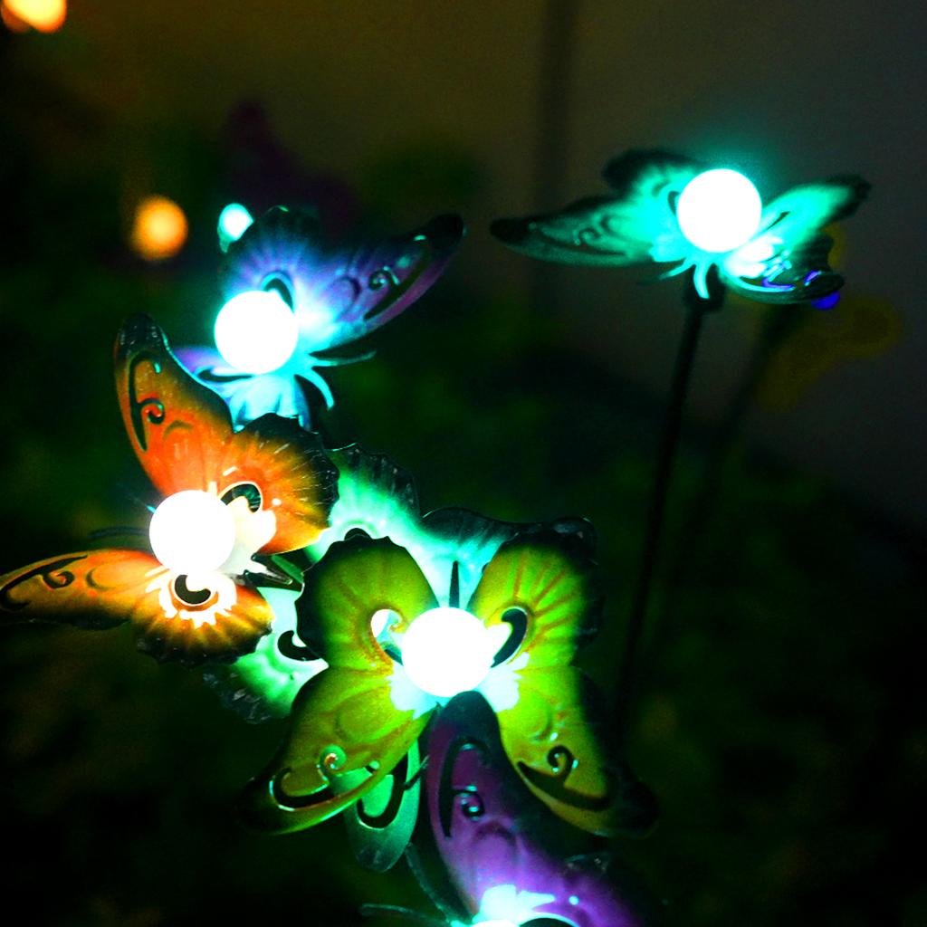 Neoglint Solar Garden Lights Decorative Butterfly Swaying Lawn Lamp Outdoor Landscape Pathway Light IP65 Waterproof