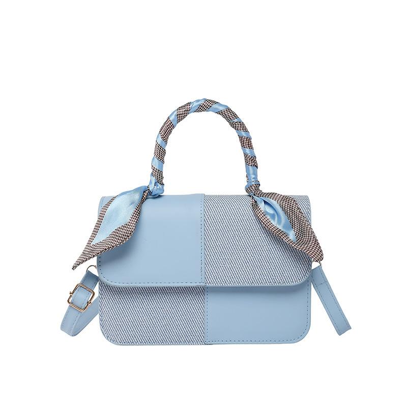 2025 new fashion high-end messenger bag contrasting color retro texture bag women's personality commuting leisure small square bag