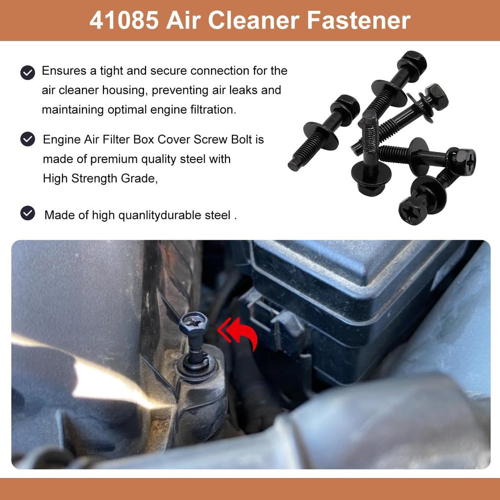 41085 Engine Air Filter Box Cover Screw Bolts, Air Cleaner Fastener Compatible with Honda Civic CR-V Odyssey Element 90091-RAA-A00, 90091-P36-000,