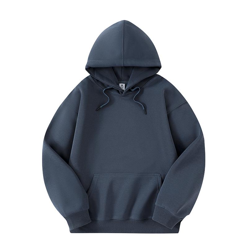 Autumn and Winter New Pure Cotton Solid Color Loose Casual Sports Jacket with Thick Fleece Hooded Sweatshirt