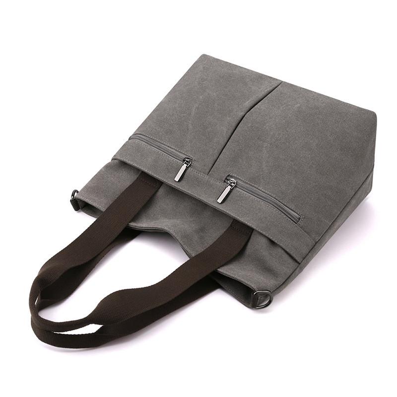 Canvas Tote Bag For Women With Zipper Pockets Urban Minimalist Fashion Accessory