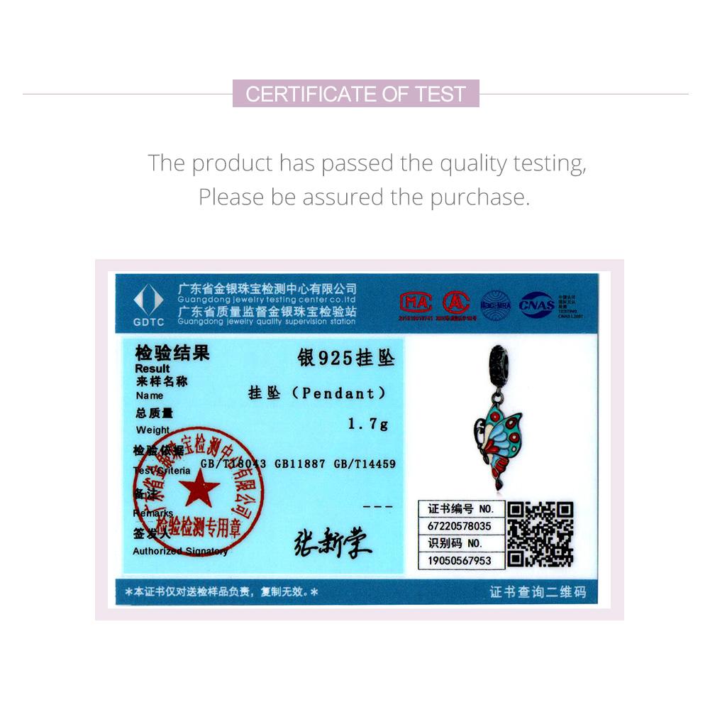 WOSTU 925 Sterling Silver Plated Black Gold Colorful Rose Butterfly Pendant Animal Charm Beads Fit Original DIY Bracelet Jewelry