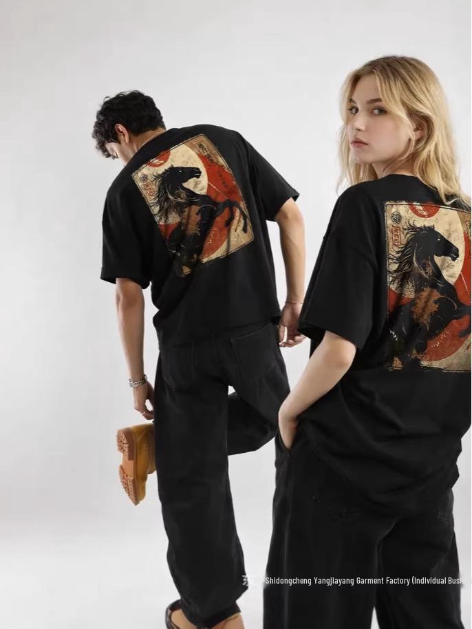 Trendy 100% Cotton Short Sleeve T-Shirt - Versatile Summer Style with Unique Fashion Print