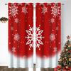 Christmas Curtain Living Room Panel Set Xmas Window Curtains Sparkle Reindeer Snowflake Print Decor Made Of Polyester Sitting