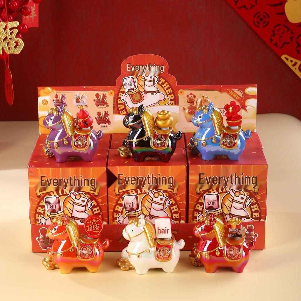 Xianci Year of the Horse Wealth Figurine - Luoyang Cultural Souvenir for Office or Desktop
