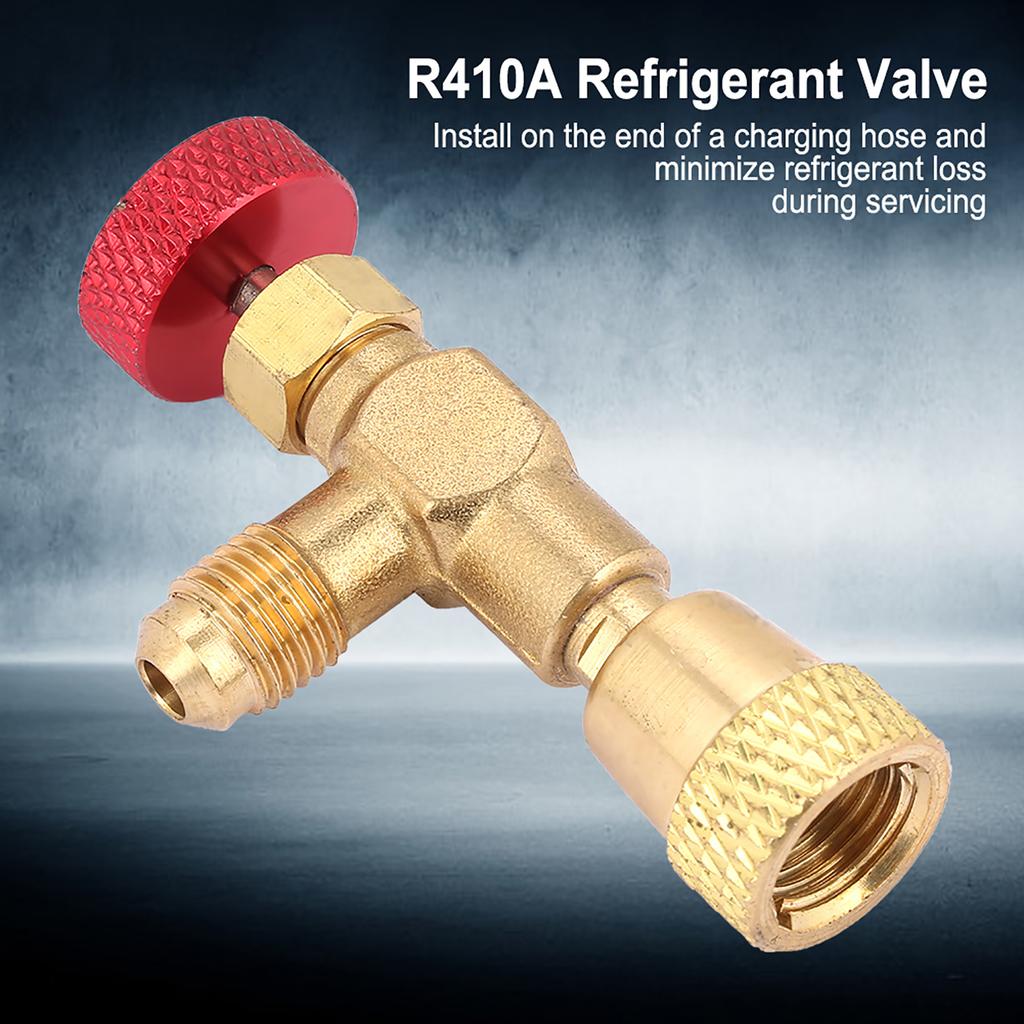 1/4''‑5/16'' Brass Control Valve for Refrigerant Charging Hose R410A Brass Control Valve Valve Control Valve