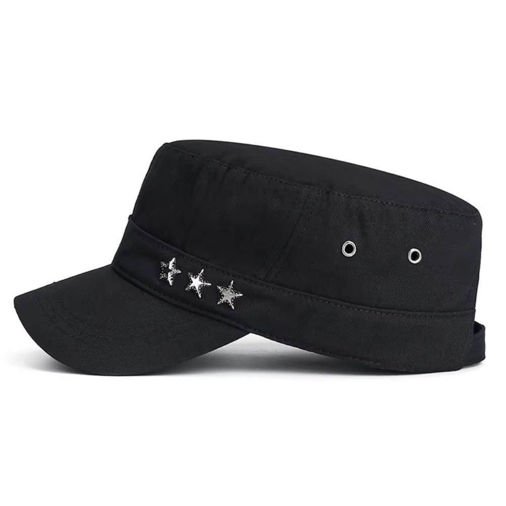 Casual Five-Pointed Flat Cap Cotton Wide Brim Baseball Cap Breathable Adjustable Men Sun Hat