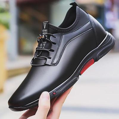 Męskie buty ze skóry naturalnej podwyższające wzrost: 6CM & 8CM Koreański Modny Biznesowy Casual