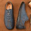 Spring and Autumn New Lace-up Casual Shoes Men's Large Size Doudou Shoes Handmade Lace-up Business Leather Shoes