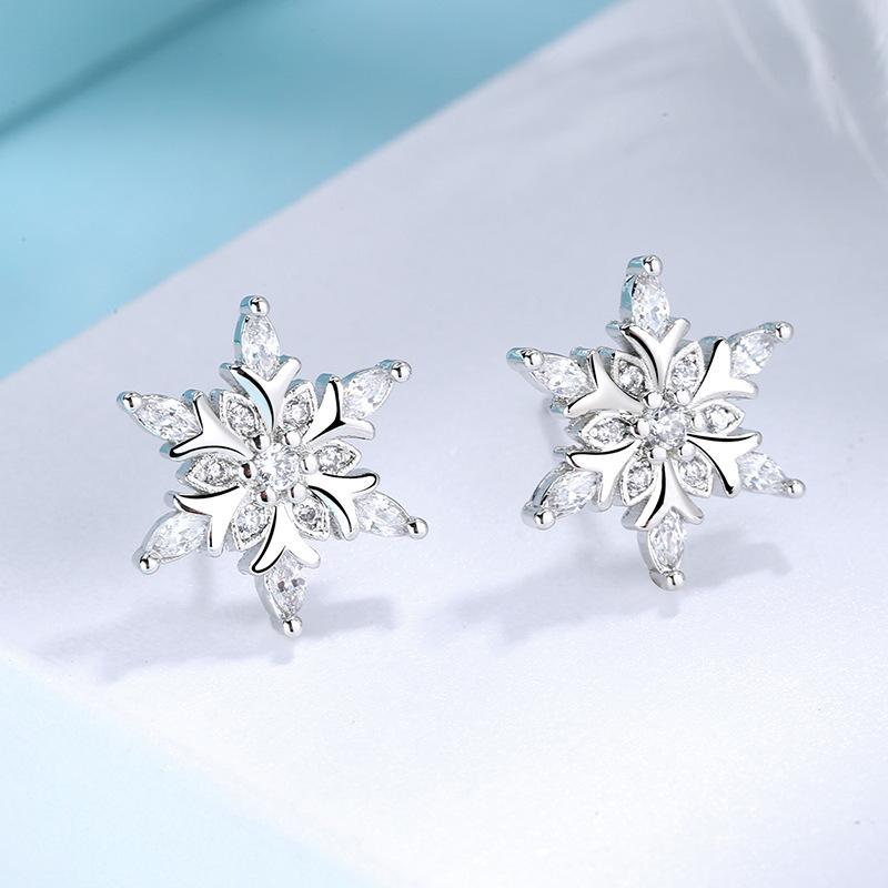 925 Sterling Silver Stud Earrings AAA Zircon For Women High Quality Exquisite Student Girlfriend Jewelry Accessories Heart Gift