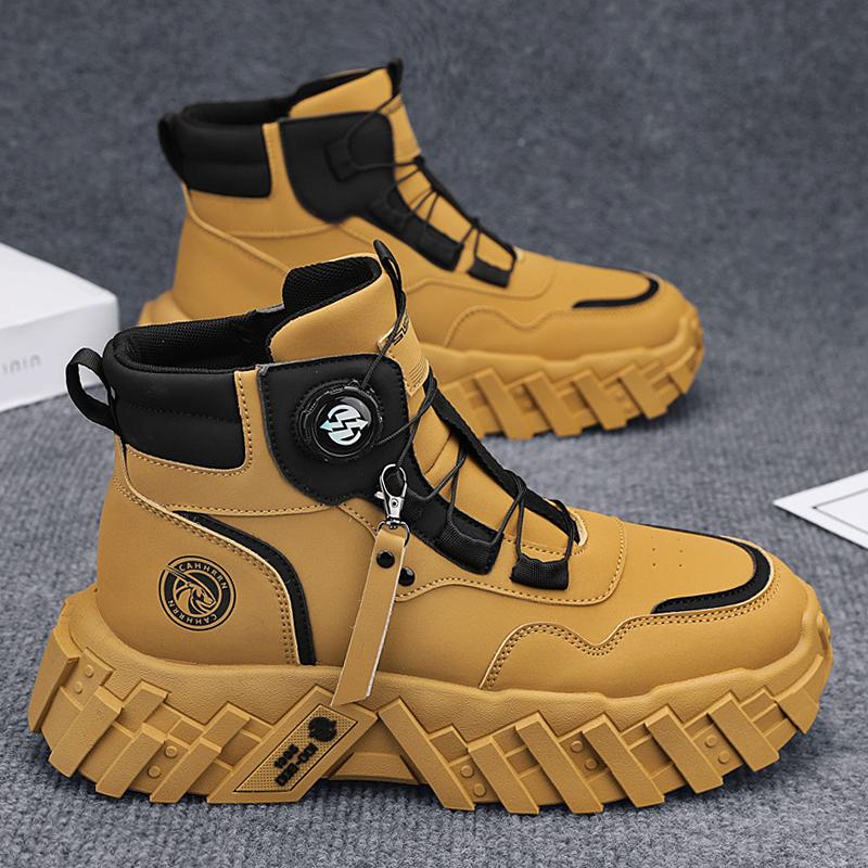 New Model Men Boots Cotton Boot Autumn  British High Top  Thick Sole Lace Up Comfort Anti Slip Sport Mountaineering Boot