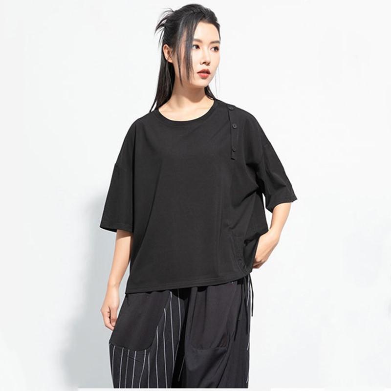 Short Sleeve Plus Size Cotton Vintage Casual Loose Tops Women Summer T-shirt