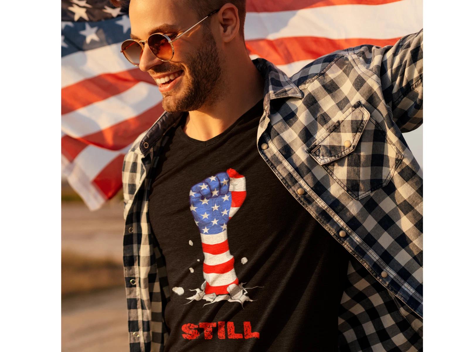 American Flag Still T-Shirt | Patriotic USA Graphic Tee L