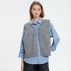 DIMANAF 2025 Winter Plus Size Autumn Women Sleeveless Vest Sweaters Knitting Buttons Oversize Casual Style Loose Sweater
