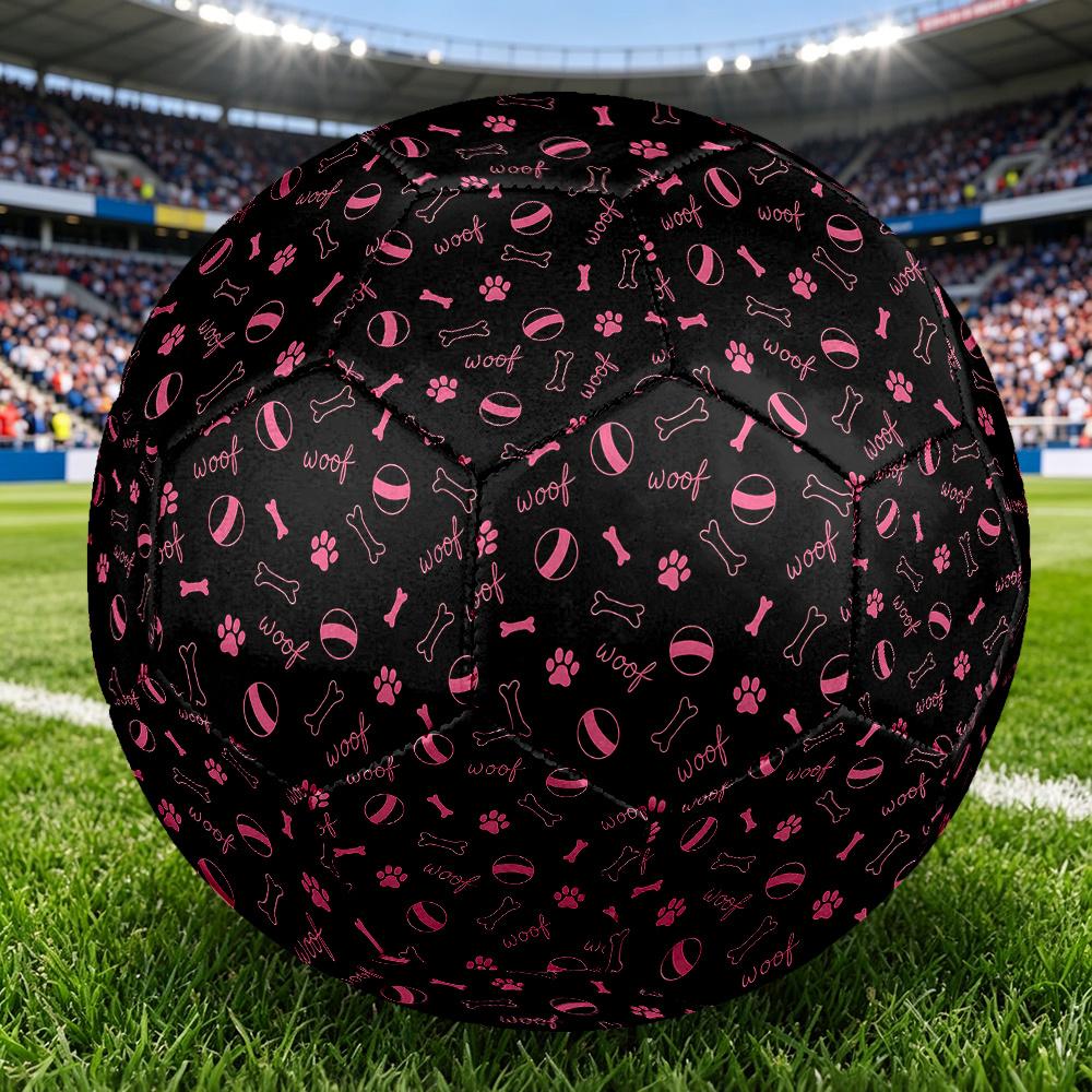 1PC Paw Prints Bones Soccer Ball Size 5 Football Machine Sewn Indoor/Outdoor Universal Football W104
