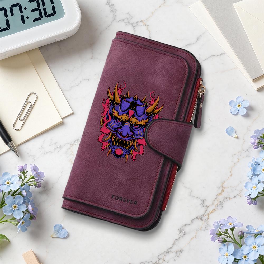 Stylish Printed Long Wallet for Daily Use Portable Fashion Card Holder Purse