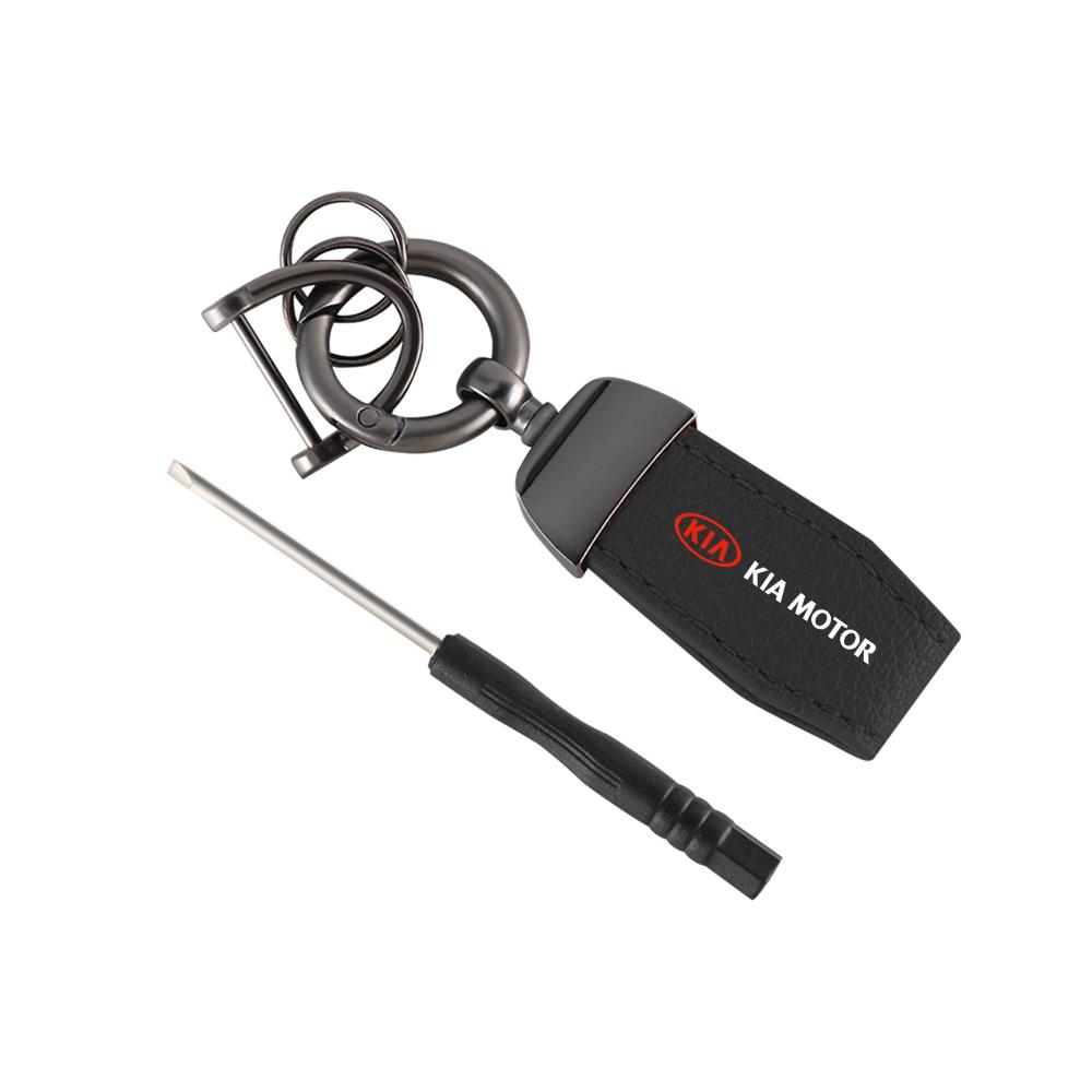 3D Metall Leder Auto Schlüsselanhänger Schlüsselring Zubehör Für Kia Rio Ceed Sportage Cerato Soul Sorento K2 K3 K5 Picanto Optima xmwcj44