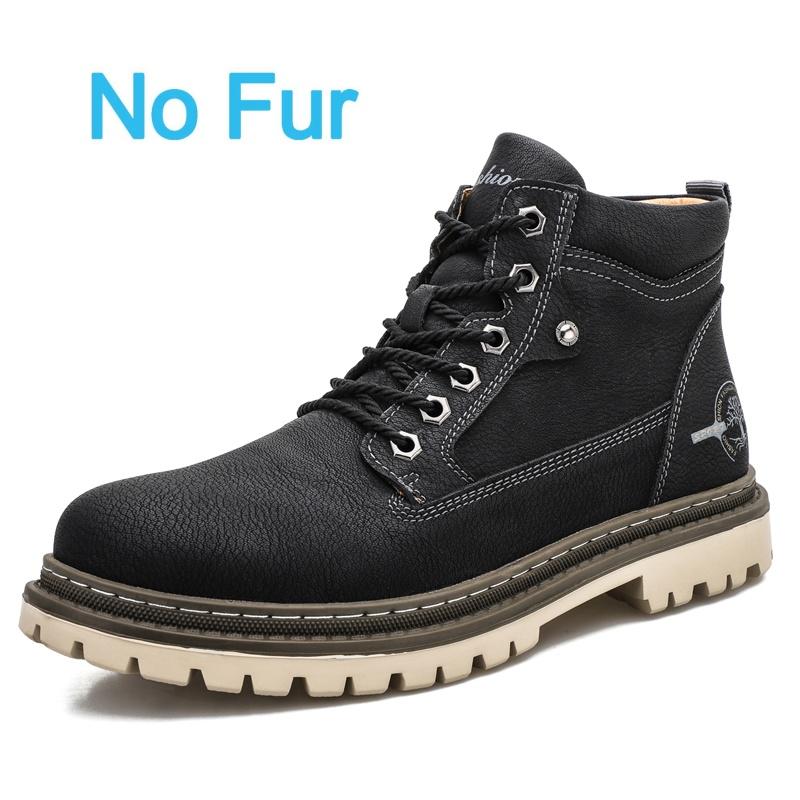 

Fashion High Quality Men High Top Designer Boots Classic Lace-Up Casual Leather Round Toe Boots Men Fashion Outdoor Antiskid Ankle Boots 38