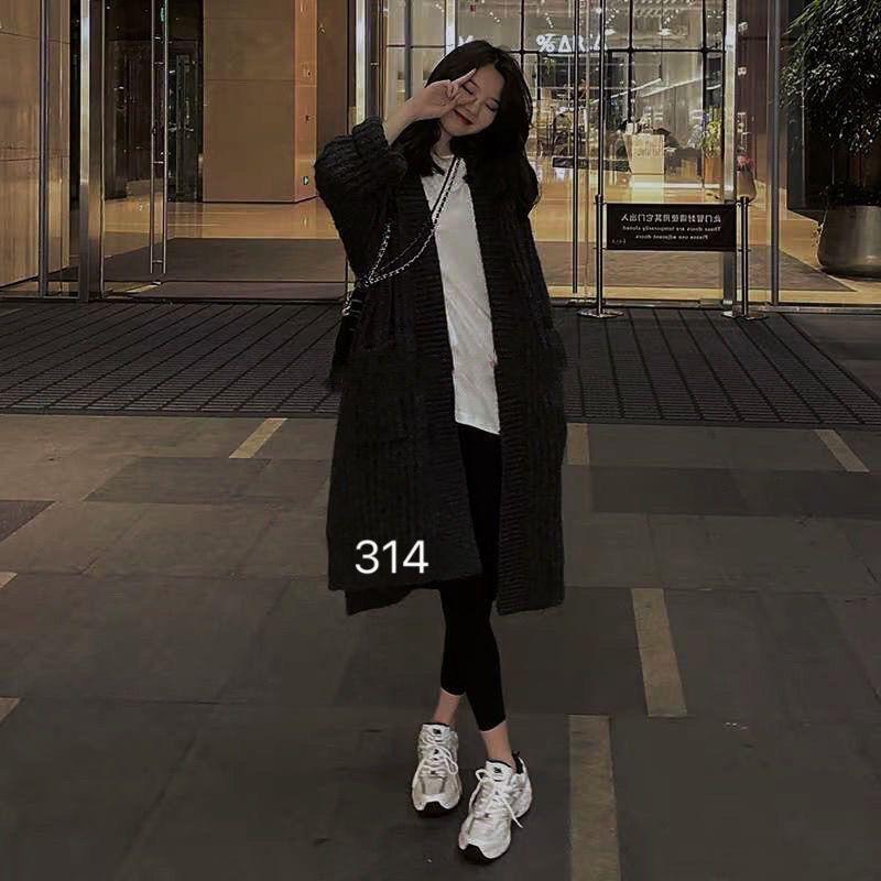 Autumn and Winter Ladies' Lazy Style Mid-Length Over-the-Knee Sweater Loose and Versatile Long-sleeved Knitted Cardigan