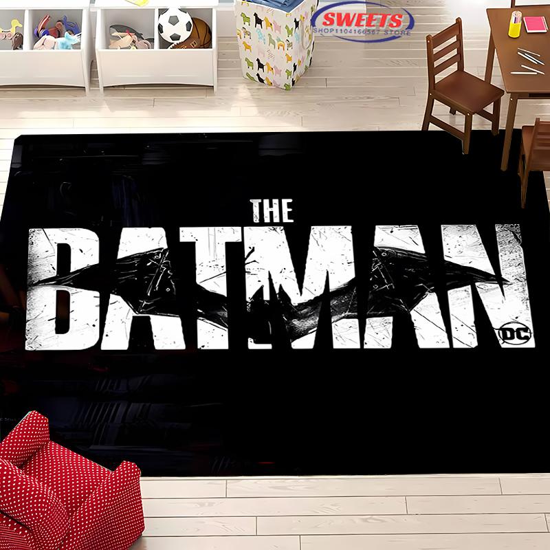 

Классический ковер с логотипом Бэтмена DC на большую площадь для гостиной, мультяшный коврик для детской спальни, диванный коврик, напольный коврик, противоскользящий декоративный коврик 40x60cm (16x24in)