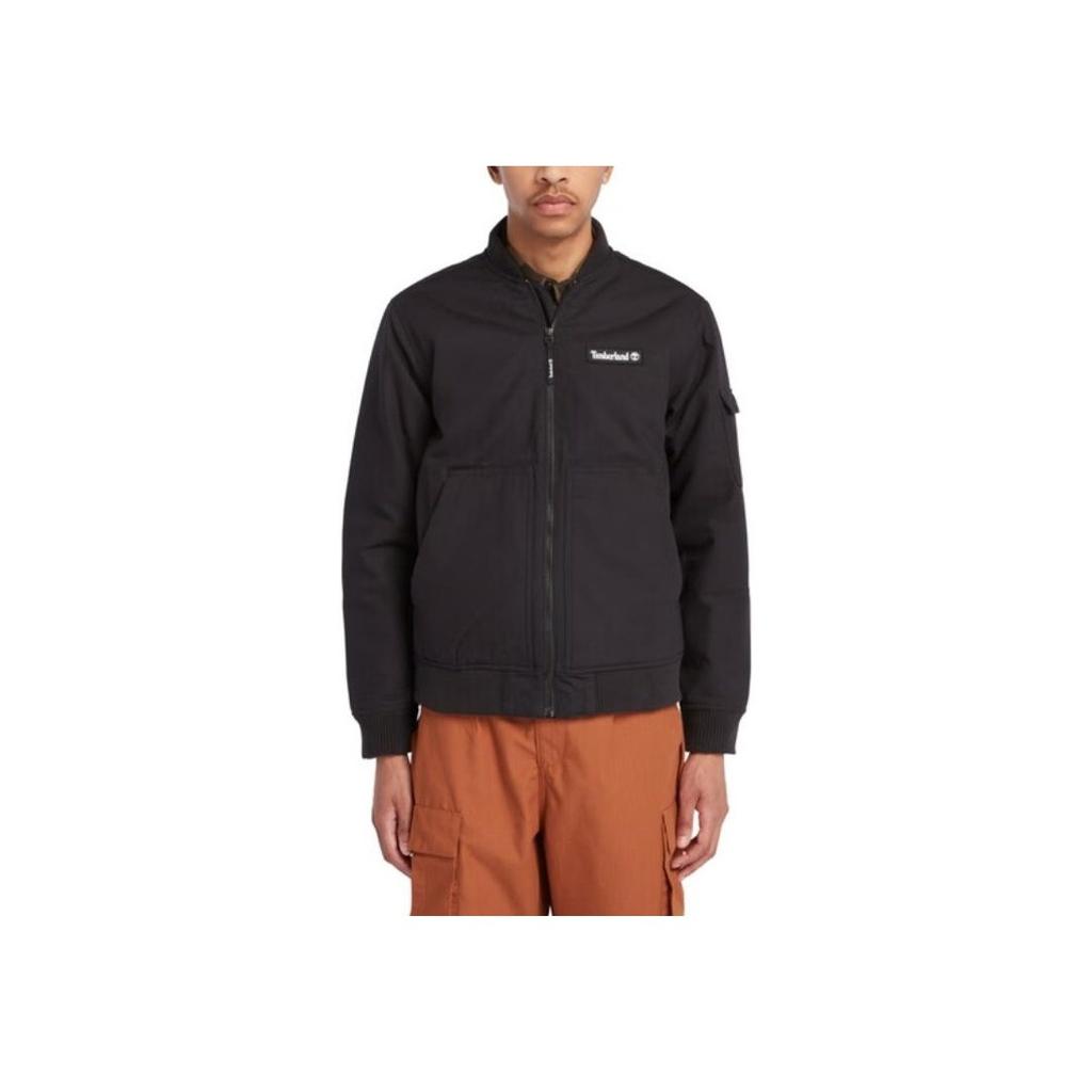Timberland AF Bomber Lässige Mode Vielseitig Einfarbig Stehkragen Langarm Jacke Herrenjacken Schwarz A6JR9-001