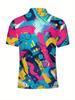Men'S Short-Sleeve Polo Shirt - Flat Digital Print Pattern - No Texture - Stylish And Easy Short Sleeves, Buttoned, Casual Collared Polo Shirt,