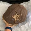 Adjustable Newsboy Forward Cap Polka Dot Soft Baseball Hat Fashion Leopard Print Beret  Party
