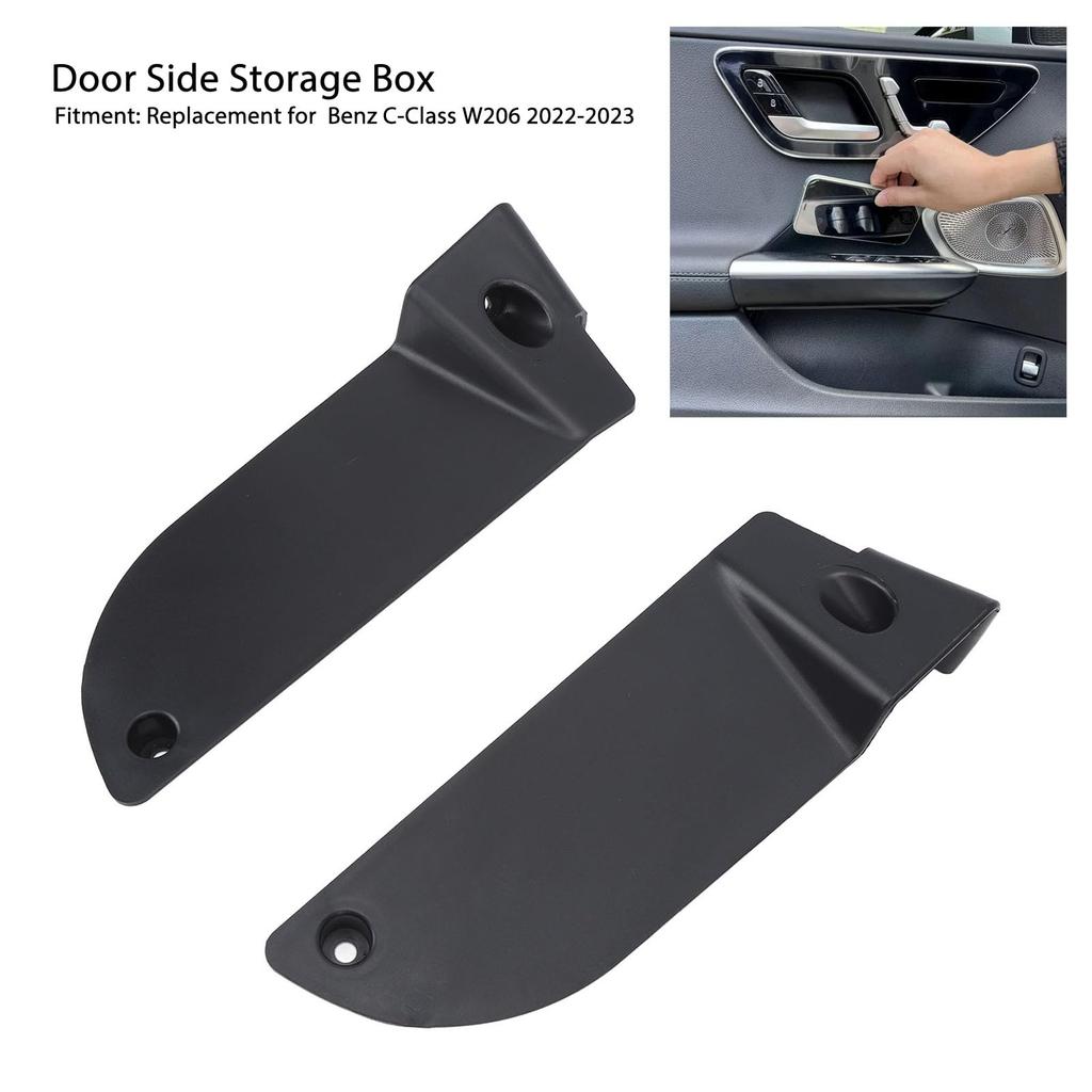 KIMISS Door Organizer Door Side Storage Matte Door Handle Armrest Tray for W206 Tray, 2-Piece Box, Black, Anti-Shock, Anti-Slip C-Class