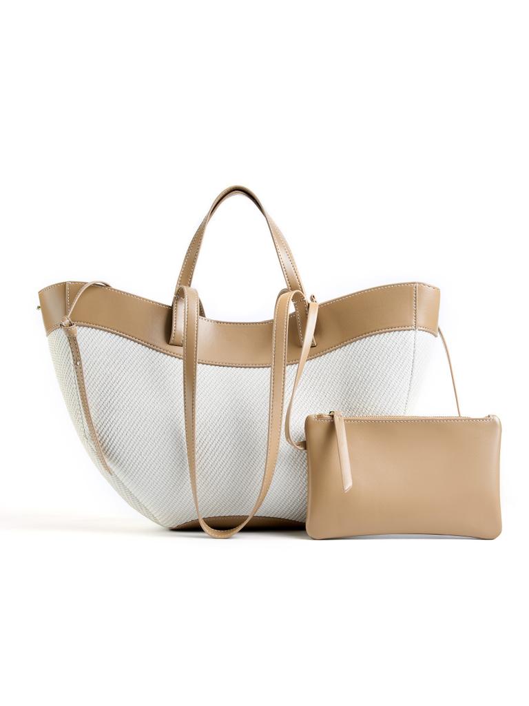 Small Niche Luxury High-end Hot Selling Handbag for Women, Contrasting Color Commuting Leather, Large Capacity Single Shoulder Tote Wing Bag