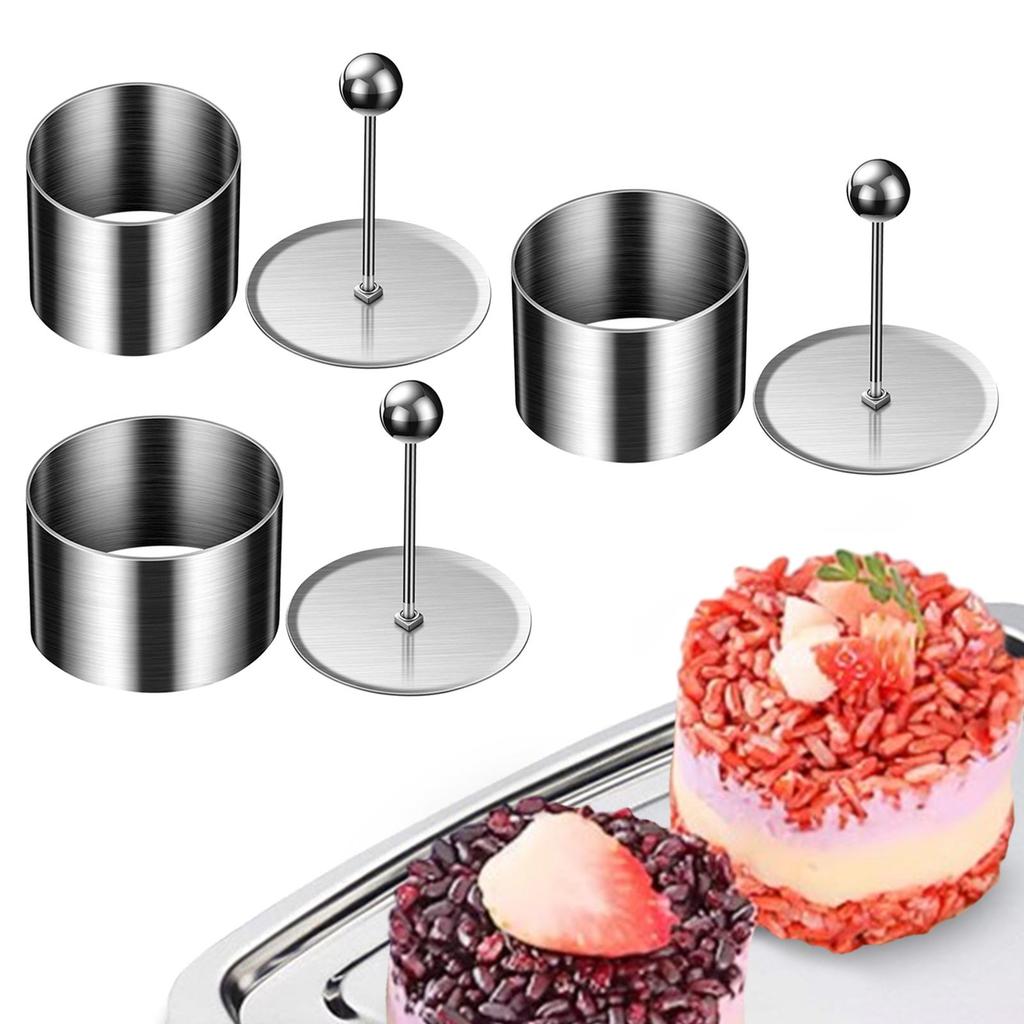 Stainless Steel Food Ring Multipurpose Salad Dessert Die Nonstick Bakeware Cake Rings for Mousse Pudding Muffins Dessert Bread