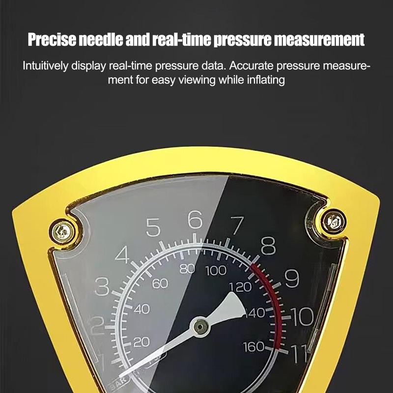 Lightweight Bike Foot Pump With Pressure Gauge, 120PSI Portable Car Tire Inflator For Motorcycle Sedan SUV Bike Electric Toys