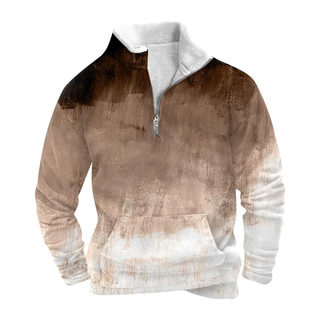 Das Herren-Sweatshirt mit Stehkragen im Frühling und Herbst ist ein Outdoor-Freizeitpullover