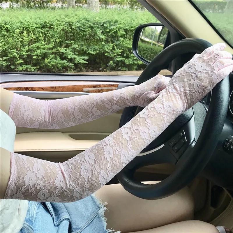Women Sexy Hollow Lace Summer Drive Cycling Breathable Gloves Thin Transparent Exquisite Etiquette Lolita Cosplay Soft