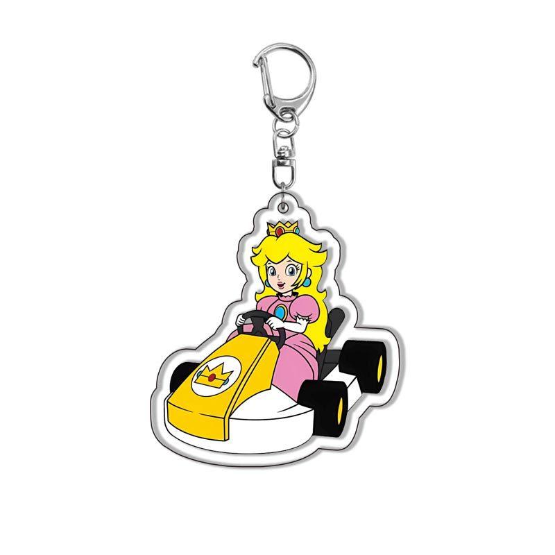 Super Mario Acrylic Keychain Cartoon Figure Super Mario Pendant Layered Style Collectible Present Designed for Fans