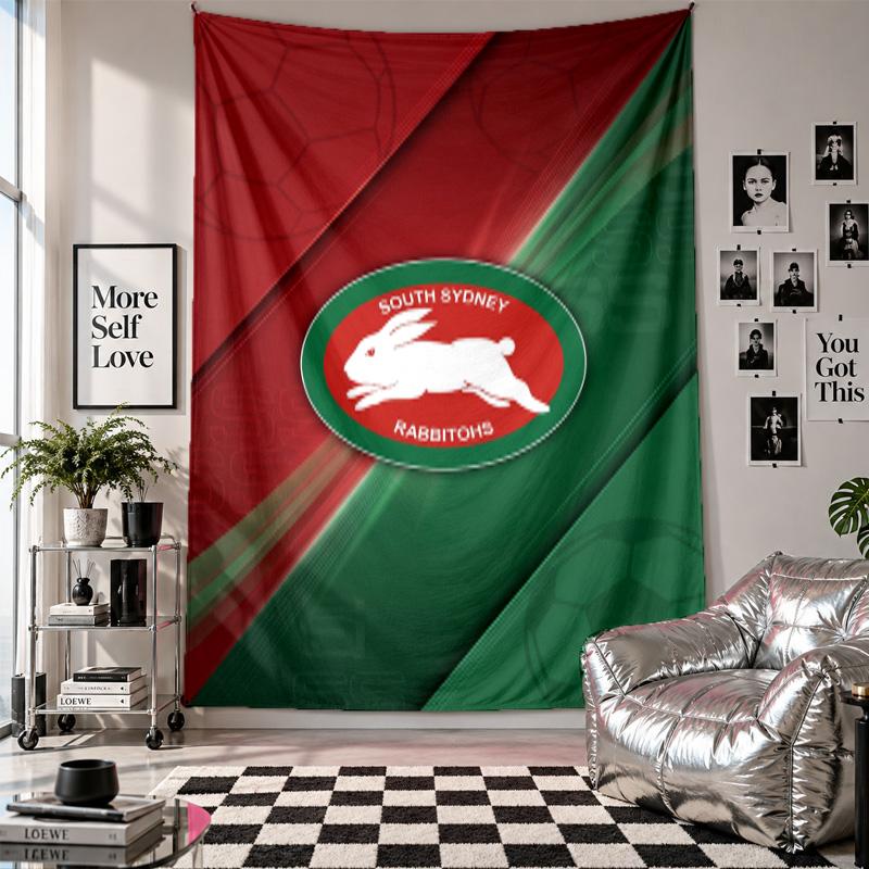South Sydney Rabbitohs Wall Tapestry Home Decor Wall Hanging Cloth for Bedroom Living Room Background
