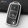 Tpu Car Flip Key Case Fob Keychain Suit For Volkswagen Vw Polo Golf Passat Tiguan Beetle Caddy Eos Skoda Octavia Seat Leon Altea