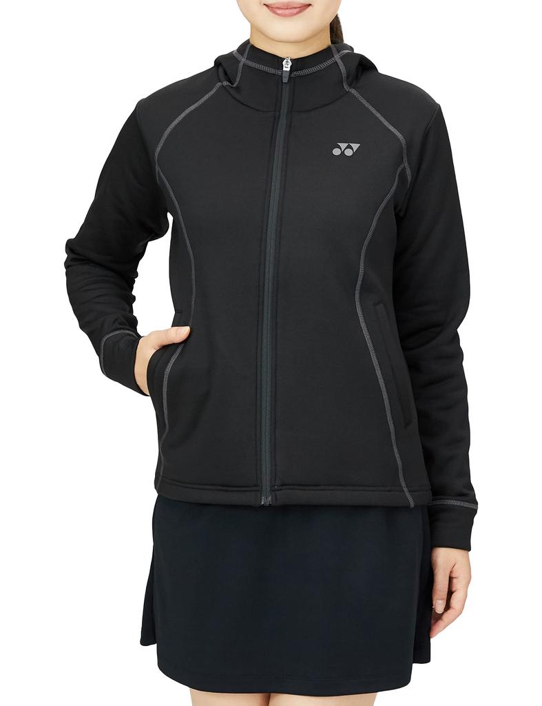 Yonex Knit Black Size L Women's Warm-Up Hoodie, 58101, (007),