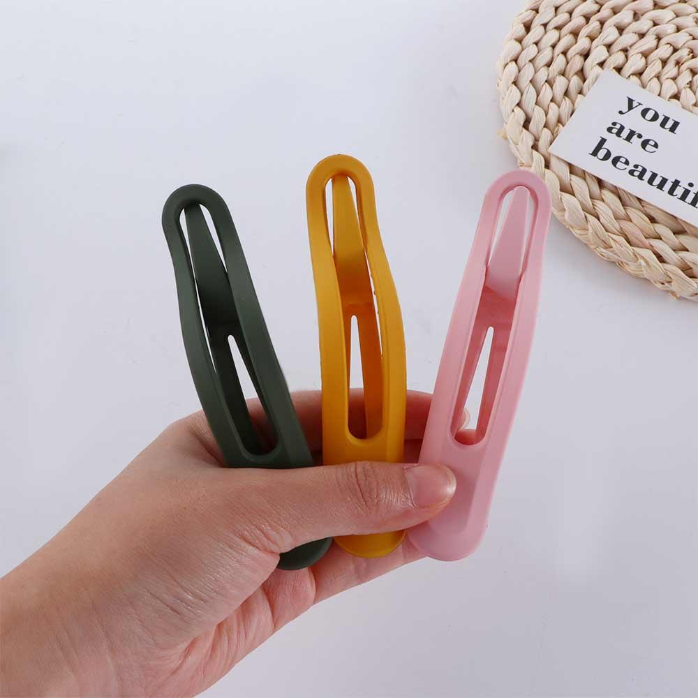 Wild Elegant Seamless Matte Girls Candy Color Face Wash Hairpin Hair Claw Plastic Duckbill Clip