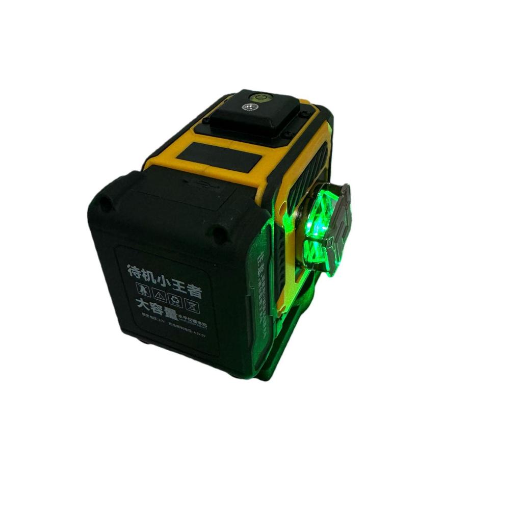Green Light Laser Level with 12/16 Lines, Rubber-Coated & Drop-Resistant for Decoration and Processing